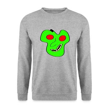 Little Alien - Unisex Pullover - Weißgrau meliert - Vorne - Alina (178cm) & Michal (187cm)