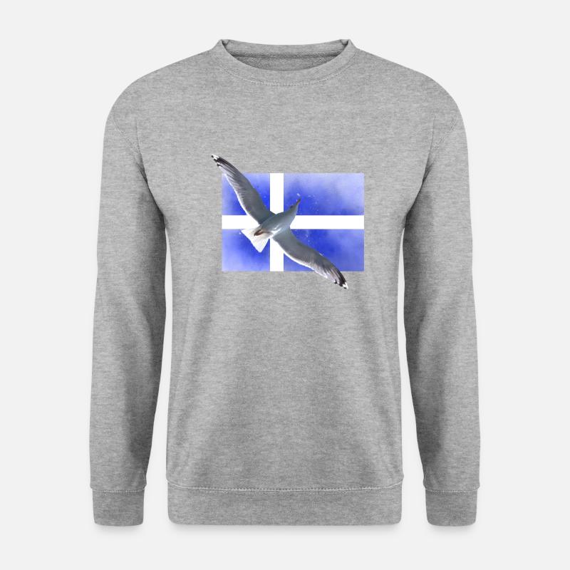 Finnland Möwe Suomi - Unisex Pullover - Weißgrau meliert