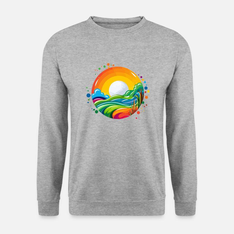 Welt der Golfer. - Unisex Pullover - Weißgrau meliert