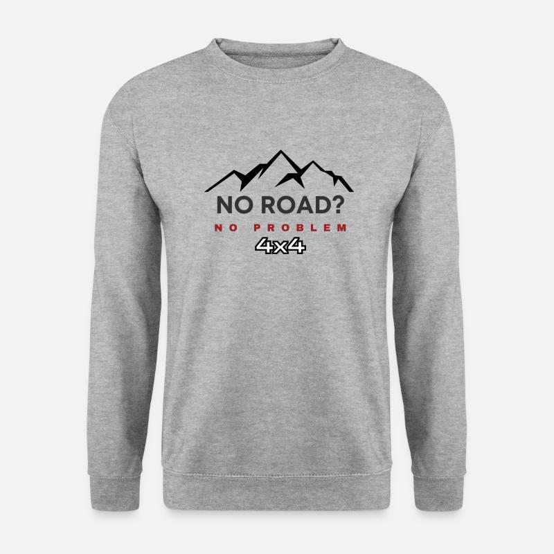KEINE STRASSE, KEIN PROBLEM 4X4 - Unisex Pullover - Weißgrau meliert