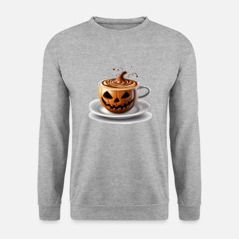 Halloween Kaffeetasse Süßes oder Saures - Unisex Pullover - Weißgrau meliert