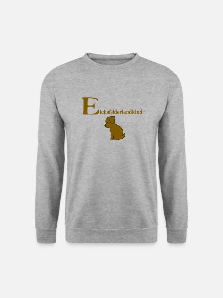 eichsfelderlandkind mit welpe - Unisex Pullover - Weißgrau meliert