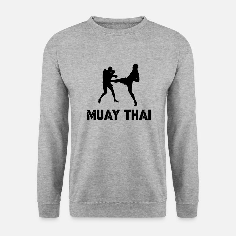 muay thai - Unisex Pullover - Weißgrau meliert