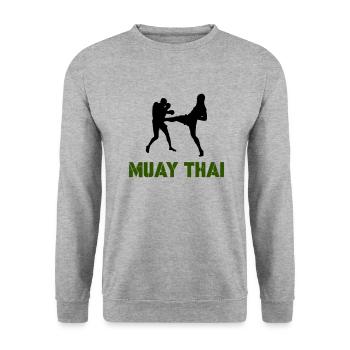 muay thai 1 - Unisex Pullover - Weißgrau meliert - Vorne - Alina (178cm) & Michal (187cm)