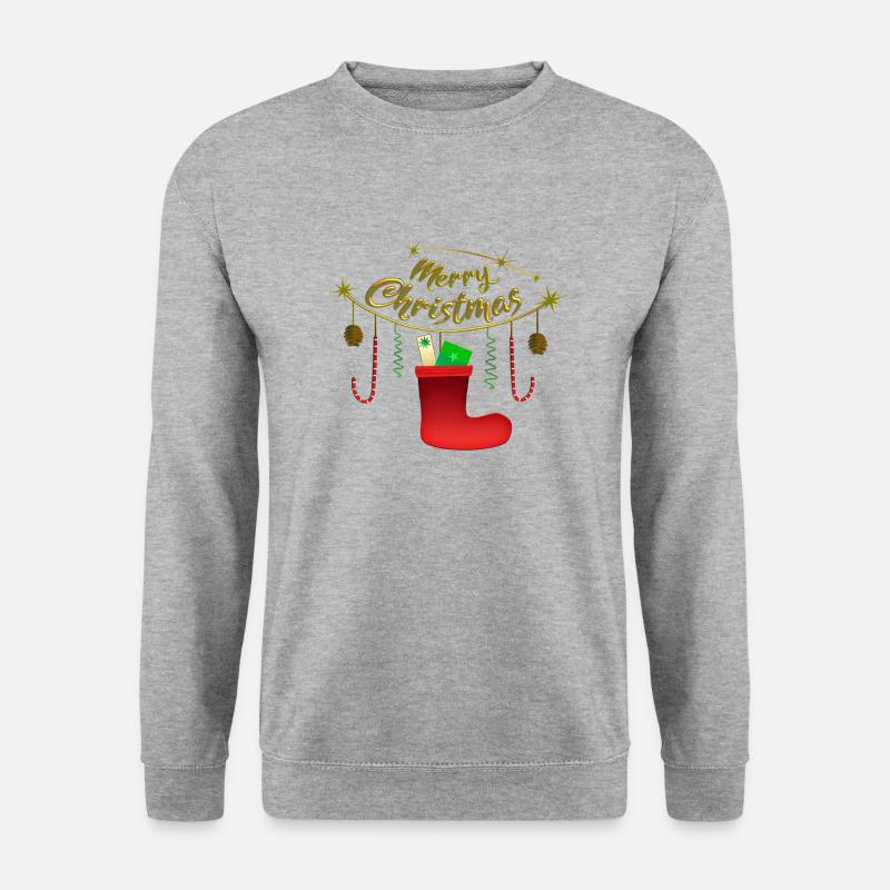 Merry Christmas - Unisex Pullover - Weißgrau meliert