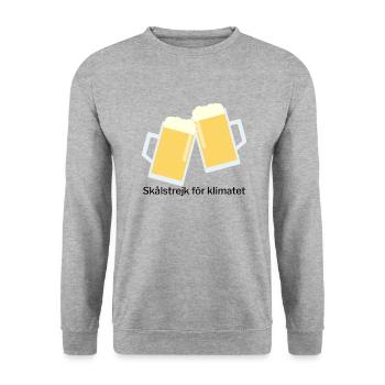 Skålstrejk för klimatet - Unisex Pullover - Weißgrau meliert - Vorne - Alina (178cm) & Michal (187cm)