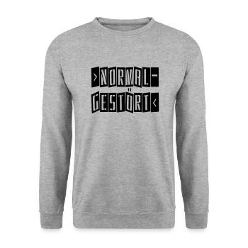 normal gestört - Unisex Pullover - Weißgrau meliert - Vorne - Alina (178cm) & Michal (187cm)