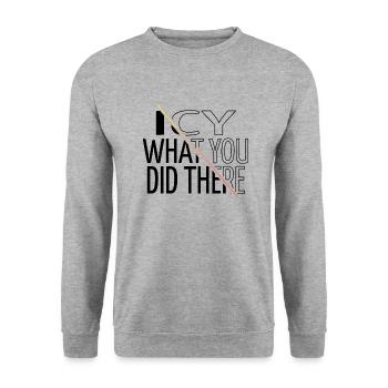 santa computer gift fairy tail dinosaur fan - Unisex Pullover - Weißgrau meliert - Vorne - Alina (178cm) & Michal (187cm)