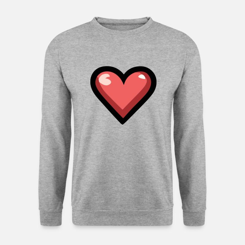 Niedliches Herz - Unisex Pullover - Weißgrau meliert