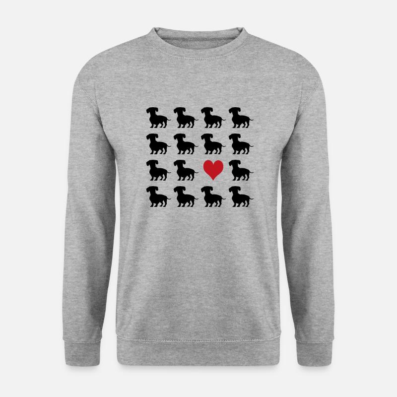 Dackel - Unisex Pullover - Weißgrau meliert