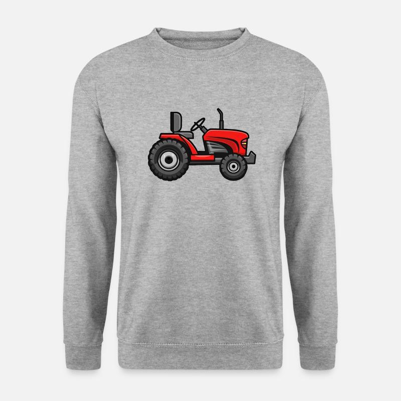 Roter Rasentraktor - Unisex Pullover - Weißgrau meliert