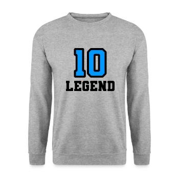 Legend 10 - Sweat-shirt Unisexe - gris chiné - Devant - Alina (178cm) & Michal (187cm)