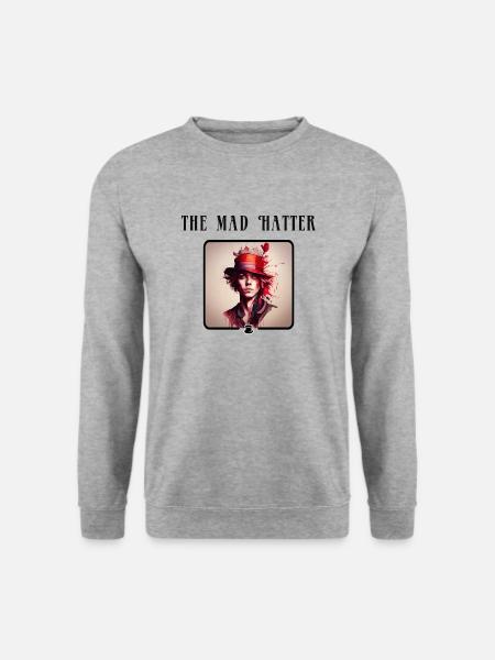 The Hatter / Der Hutmacher - Unisex Pullover - Weißgrau meliert