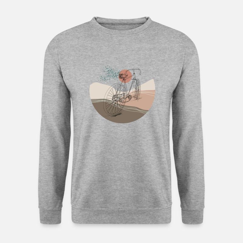 Fahrrad Retro - Unisex Pullover - Weißgrau meliert