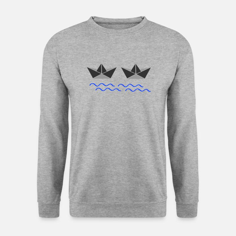 papierboote 02 - Unisex Pullover - Weißgrau meliert