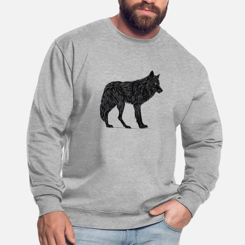 Wilder Wolf - Schwarzer Wolf T-Shirt oder Pullover Unisex Pullover