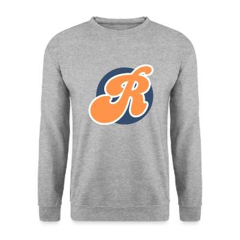 Lettre r orange sport - Sweat-shirt Unisexe - gris chiné - Devant - Alina (178cm) & Michal (187cm)