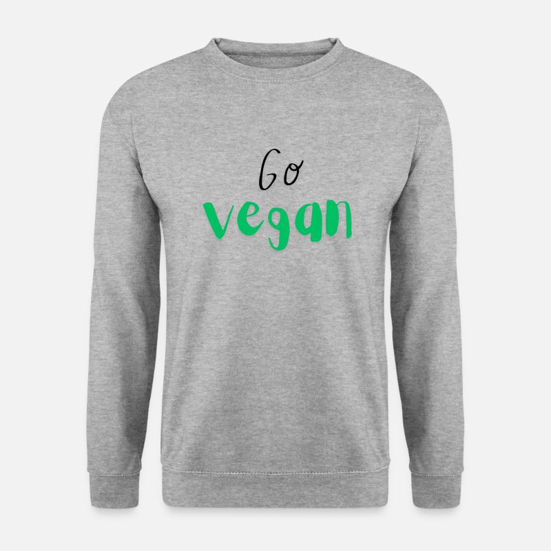 Go vegan - Unisex Pullover - Weißgrau meliert