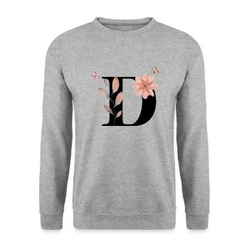 Wildflower Watercolor Letter - Unisex Sweatshirt - salt & pepper - Front - Alina (178cm) & Michal (187cm)