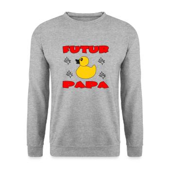 FUTUR PAP - Sweat-shirt Unisexe - gris chiné - Devant - Alina (178cm) & Michal (187cm)