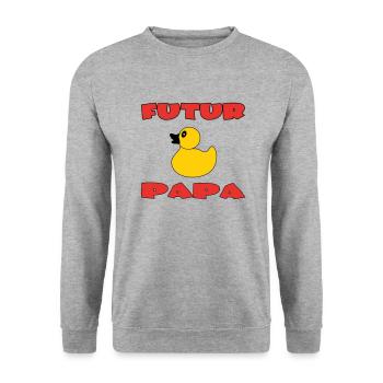FUTURE DAD - Unisex Sweatshirt - salt & pepper - Front - Alina (178cm) & Michal (187cm)