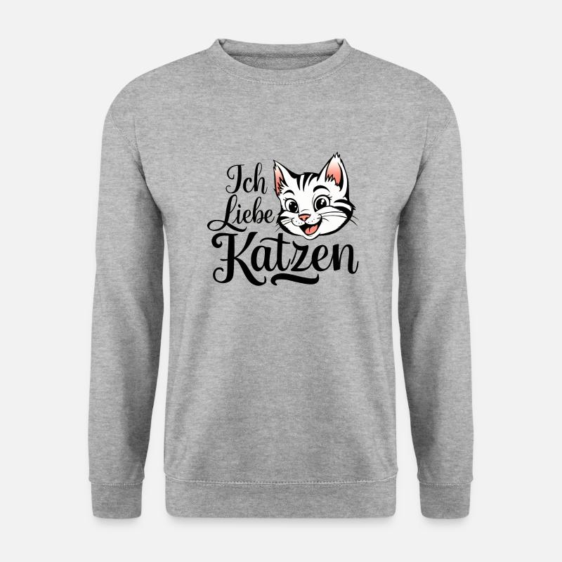 Cat - Unisex Pullover - Weißgrau meliert