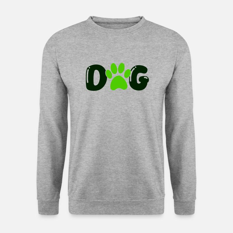 dog pfote - Unisex Pullover - Weißgrau meliert