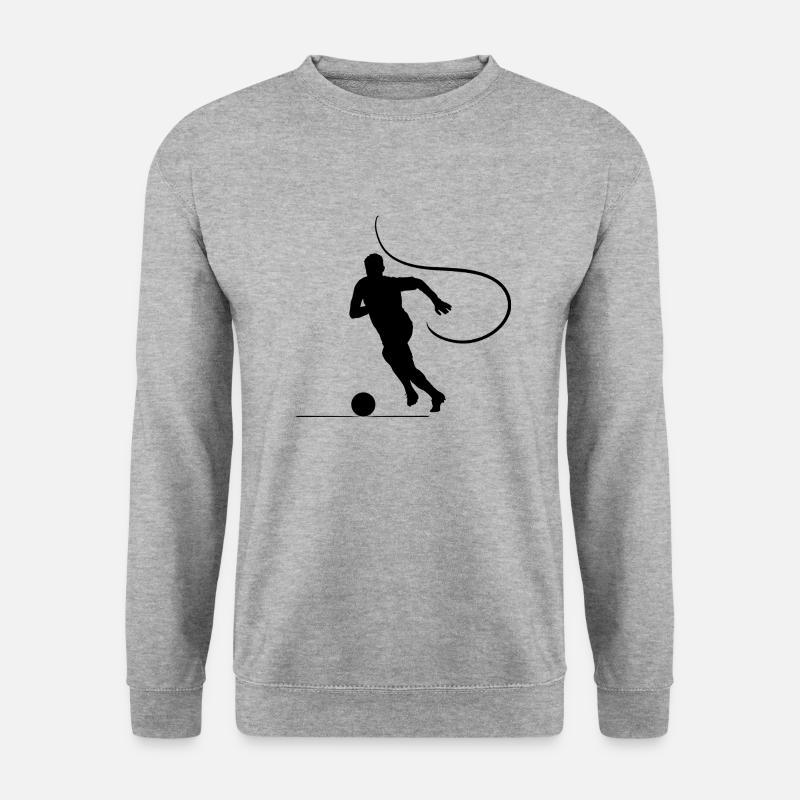 Fußballer am Ball - Unisex Pullover - Weißgrau meliert