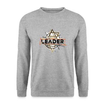 leader - Unisex Pullover - Weißgrau meliert - Vorne - Alina (178cm) & Michal (187cm)