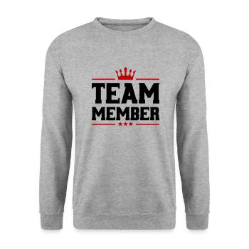 Team Member Krone - Unisex Sweatshirt - salt & pepper - Front - Alina (178cm) & Michal (187cm)
