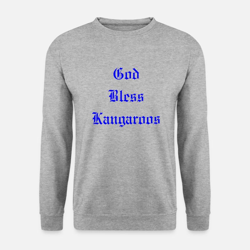 GodBlessKangaroos - Unisex Pullover - Weißgrau meliert