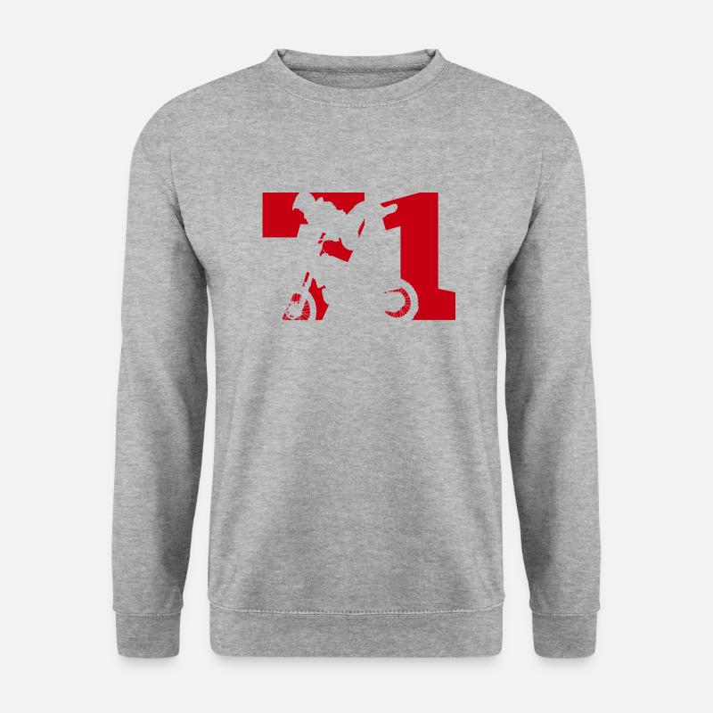 Moto 71 Biker - Unisex Pullover - Weißgrau meliert