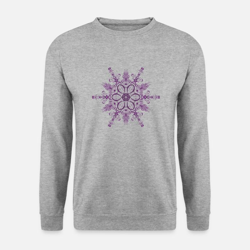 Mandala - Unisex Pullover - Weißgrau meliert