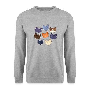 Warrior Cats Firestar Feuerstern Greystripe - Unisex Sweatshirt - salt & pepper - Front - Alina (178cm) & Michal (187cm)
