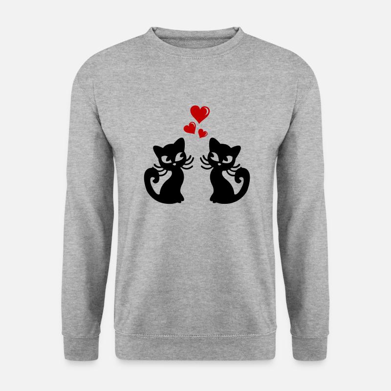 Katzen - Unisex Pullover - Weißgrau meliert