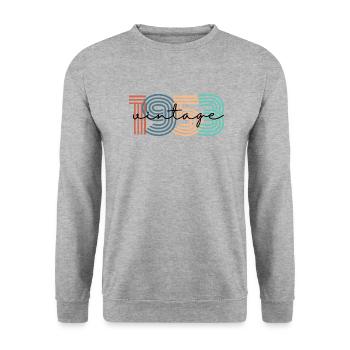 1953 Vintage Retro - Unisex Pullover - Weißgrau meliert - Vorne - Alina (178cm) & Michal (187cm)