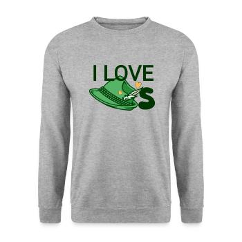 J’adore les chapeaux - Sweat-shirt Unisexe - gris chiné - Devant - Alina (178cm) & Michal (187cm)