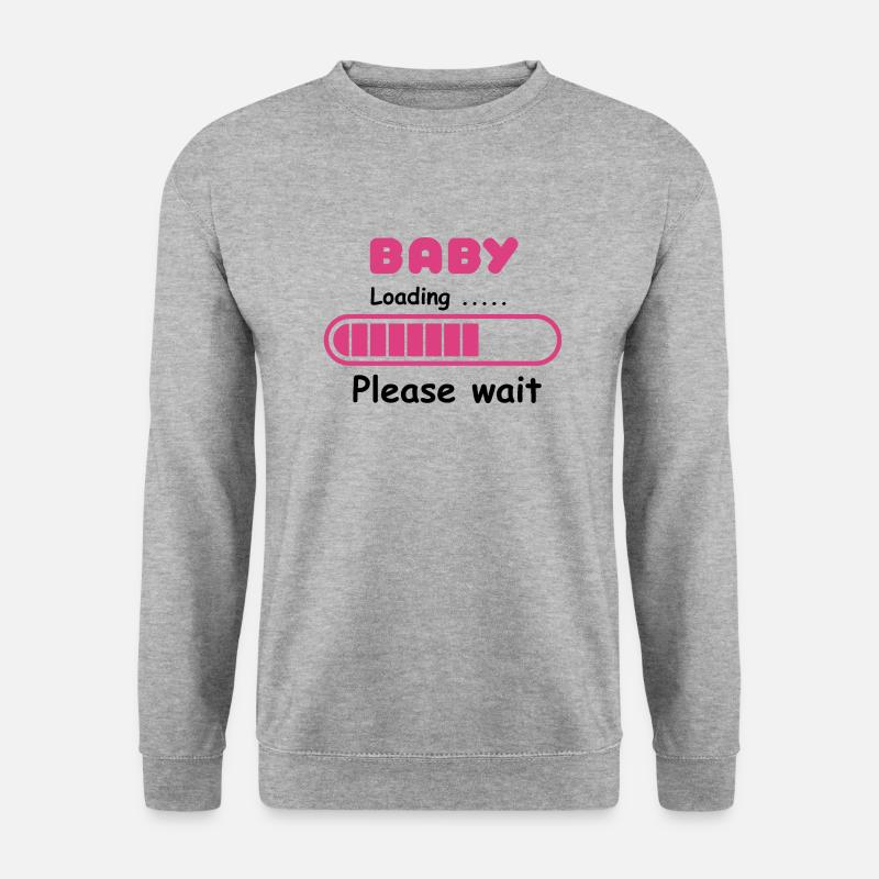 Baby wird geladen - bitte warten - Unisex Pullover - Weißgrau meliert