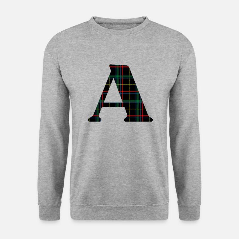 Schottisches Tartan-Monogramm - Unisex Pullover - Weißgrau meliert