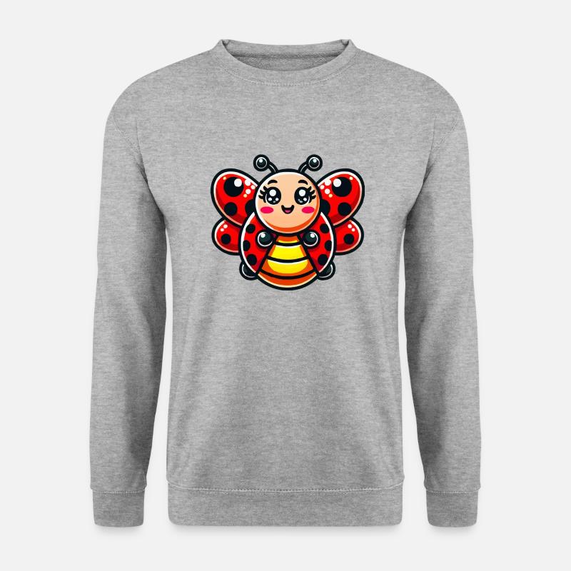 marienkäfer comic - Unisex Pullover - Weißgrau meliert