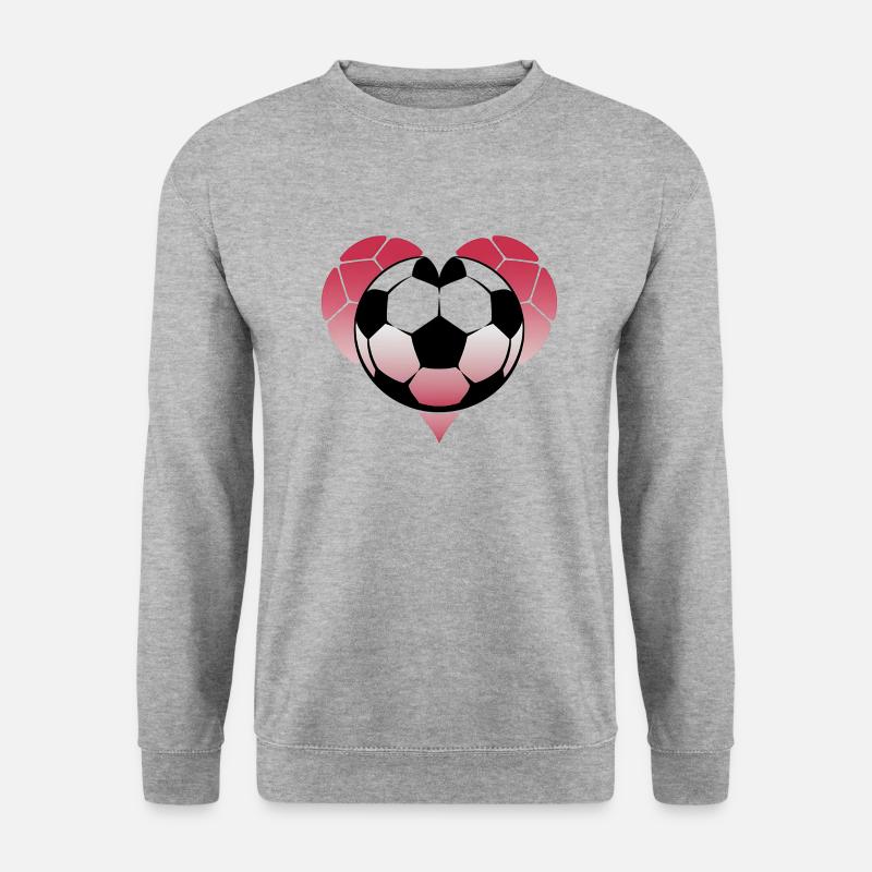Fußball-Herz - Unisex Pullover - Weißgrau meliert