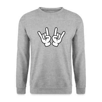 Icône de main Partie - Sweat-shirt Unisexe - gris chiné - Devant - Alina (178cm) & Michal (187cm)