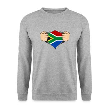 Südafrika Flagge Design - Unisex Pullover - Weißgrau meliert - Vorne - Alina (178cm) & Michal (187cm)