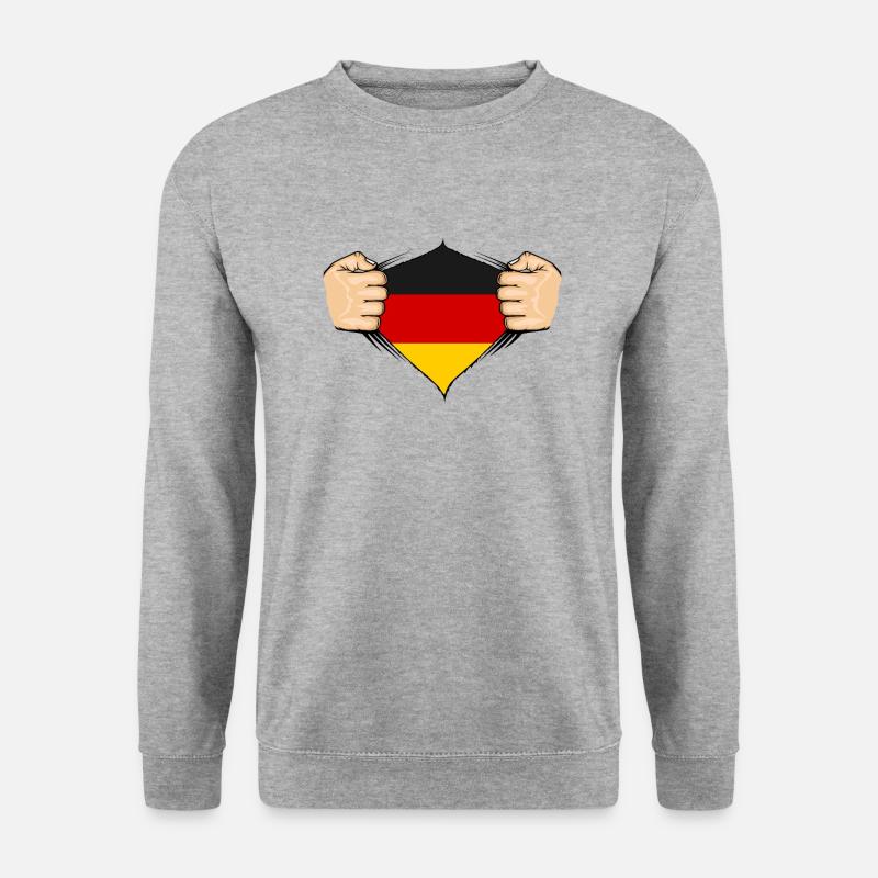 Deutschland Flagge Design - Unisex Pullover - Weißgrau meliert