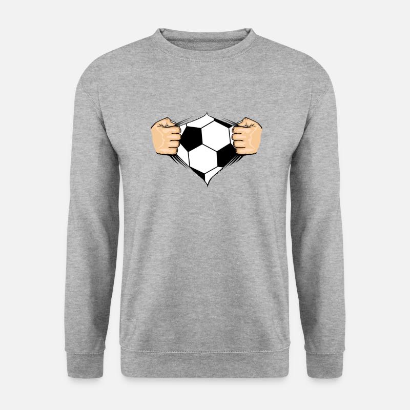 Fussball Design - Unisex Pullover - Weißgrau meliert