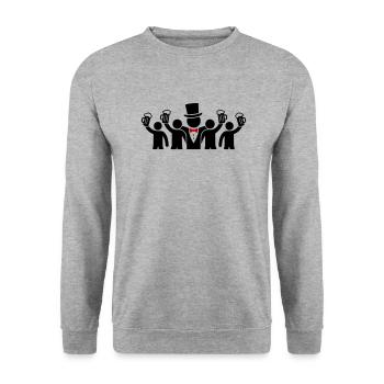 Bräutigam Crew Junggesellen - Unisex Pullover - Weißgrau meliert - Vorne - Alina (178cm) & Michal (187cm)