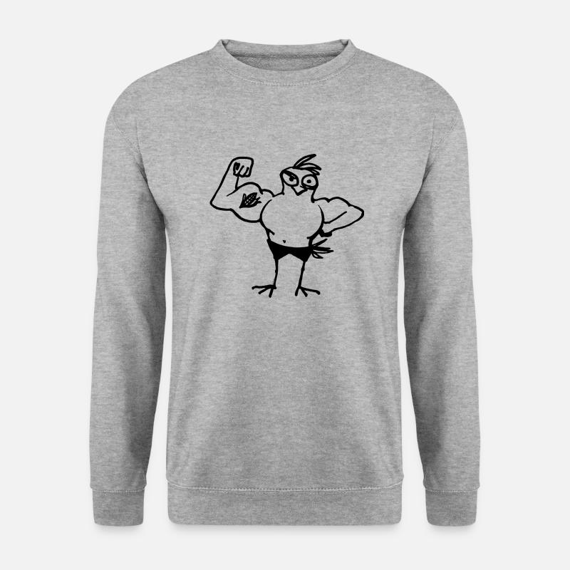 Fitness Vogel - Unisex Pullover - Weißgrau meliert