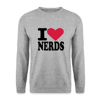 Nerds - Unisex Sweatshirt - salt & pepper - Front - Alina (178cm) & Michal (187cm)