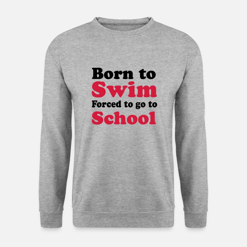 Schwimmen - Unisex Pullover - Weißgrau meliert