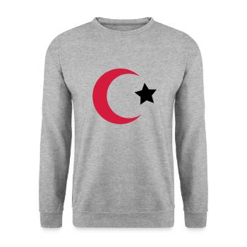 türkei - Unisex Pullover - Weißgrau meliert - Vorne - Alina (178cm) & Michal (187cm)